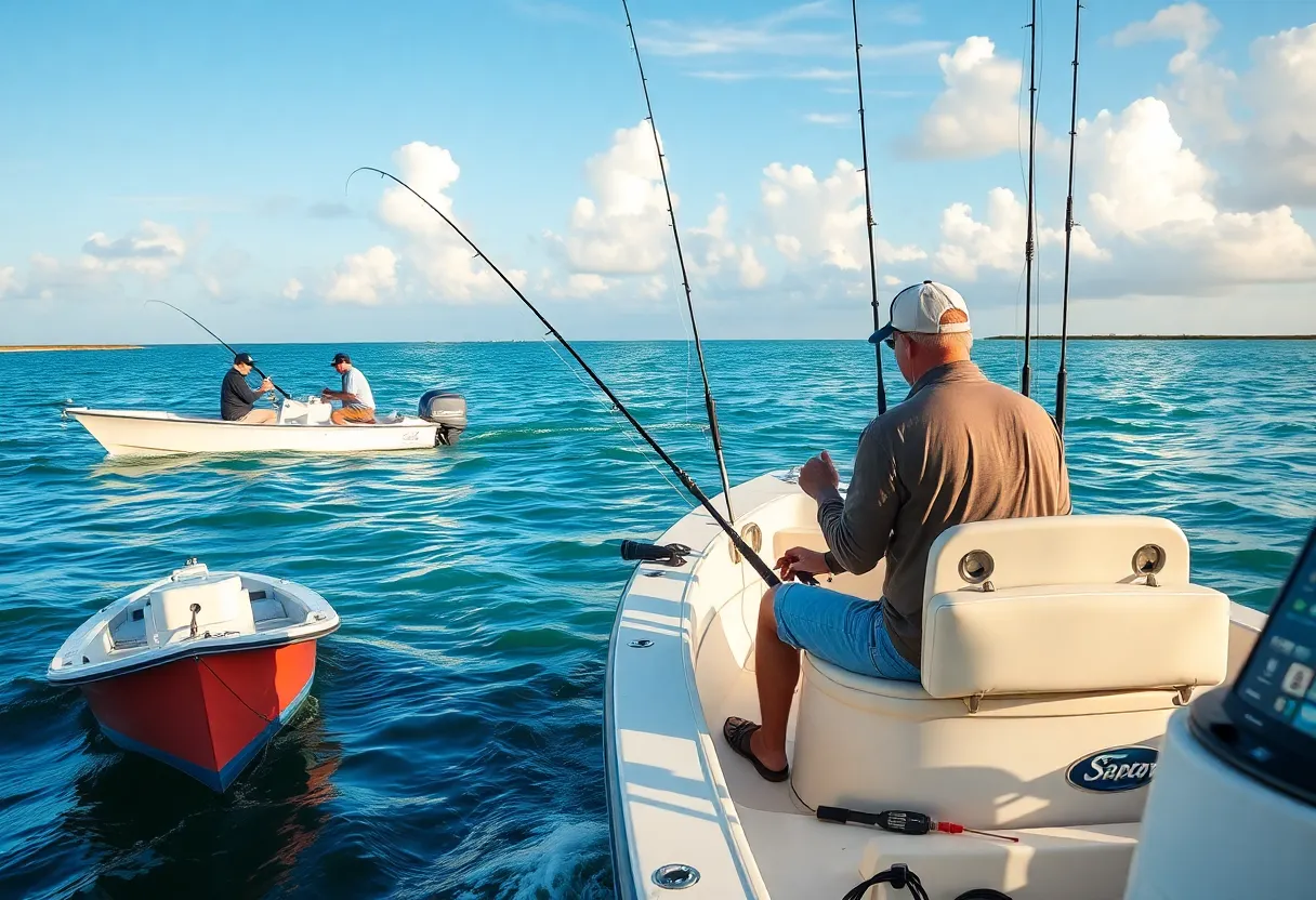 Anglers fishing for gag grouper in Clearwater's coastal waters