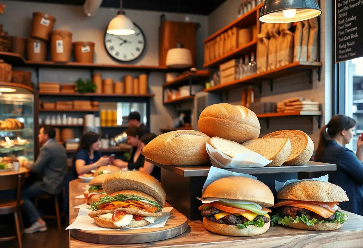 Freshly baked sourdough bread and sandwiches at Gulf Coast Sour Dough