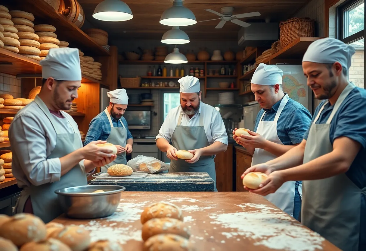 Bakers hand-rolling Cuban bread at La Segunda Bakery