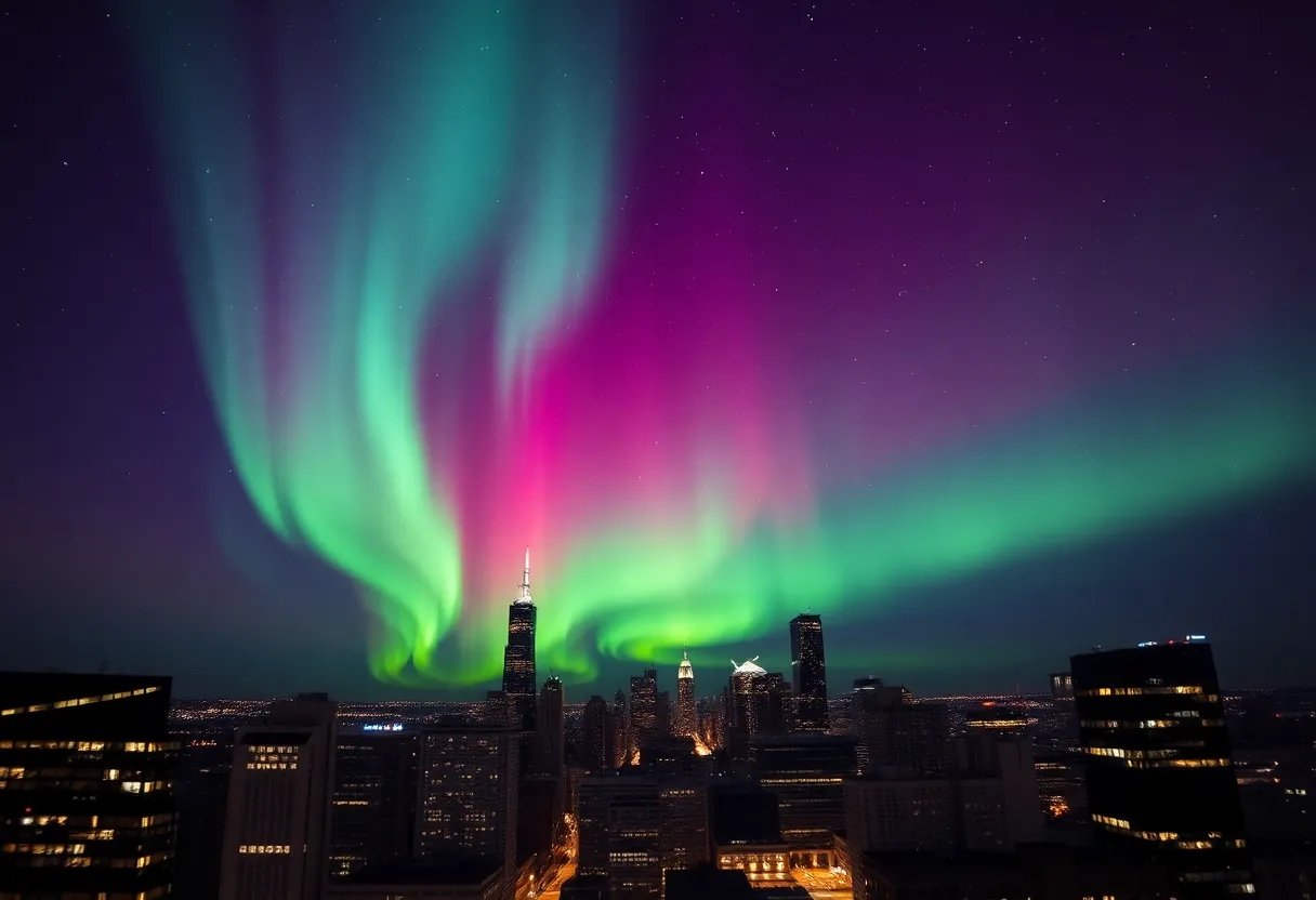 Northern Lights Over Chicago