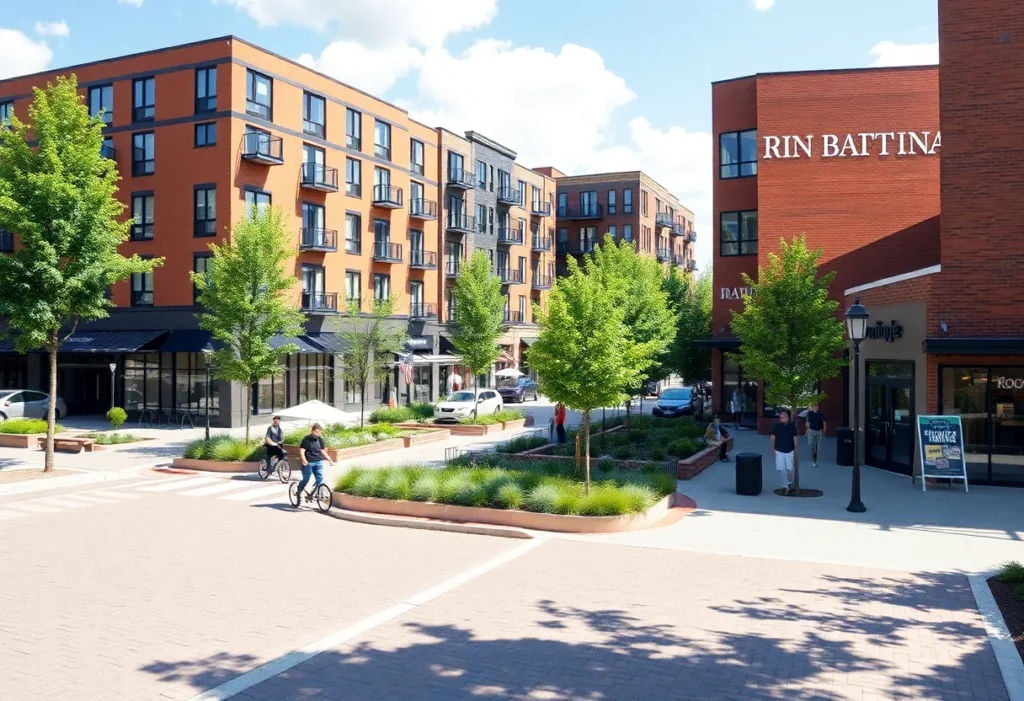 Mixed-use development in West Tampa featuring residential units and retail spaces.