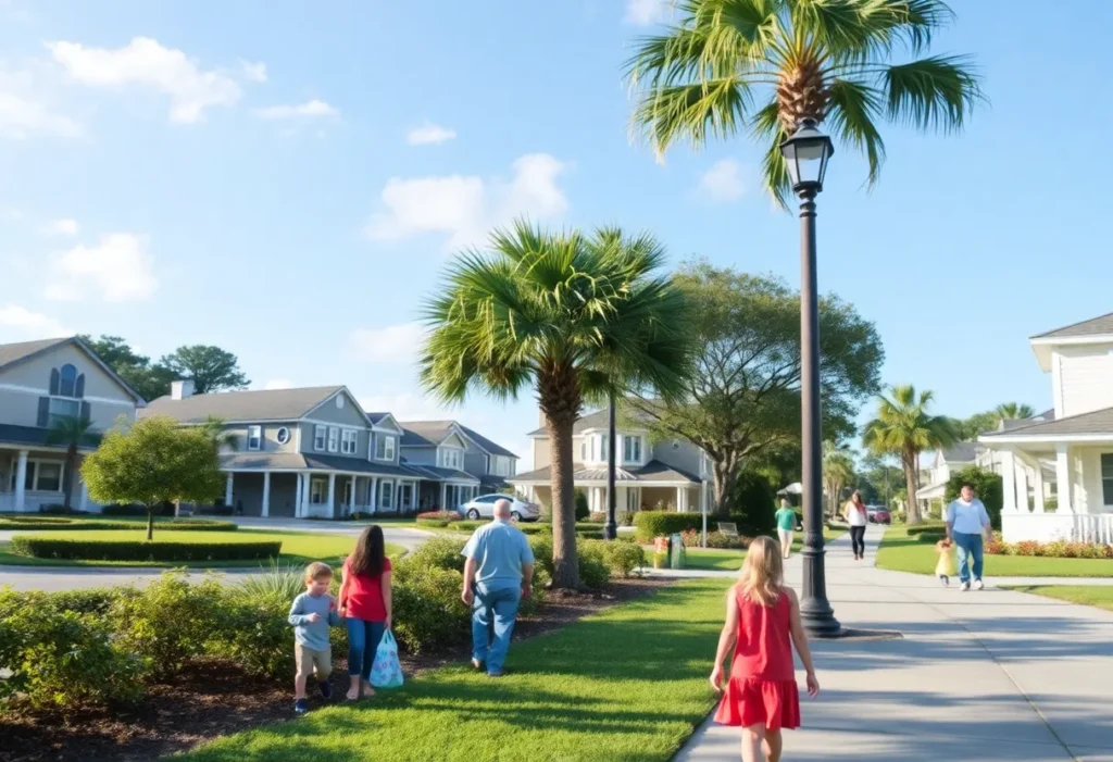 A beautiful landscape of Safety Harbor with families enjoying the outdoors.