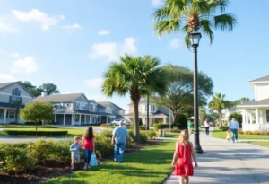 A beautiful landscape of Safety Harbor with families enjoying the outdoors.