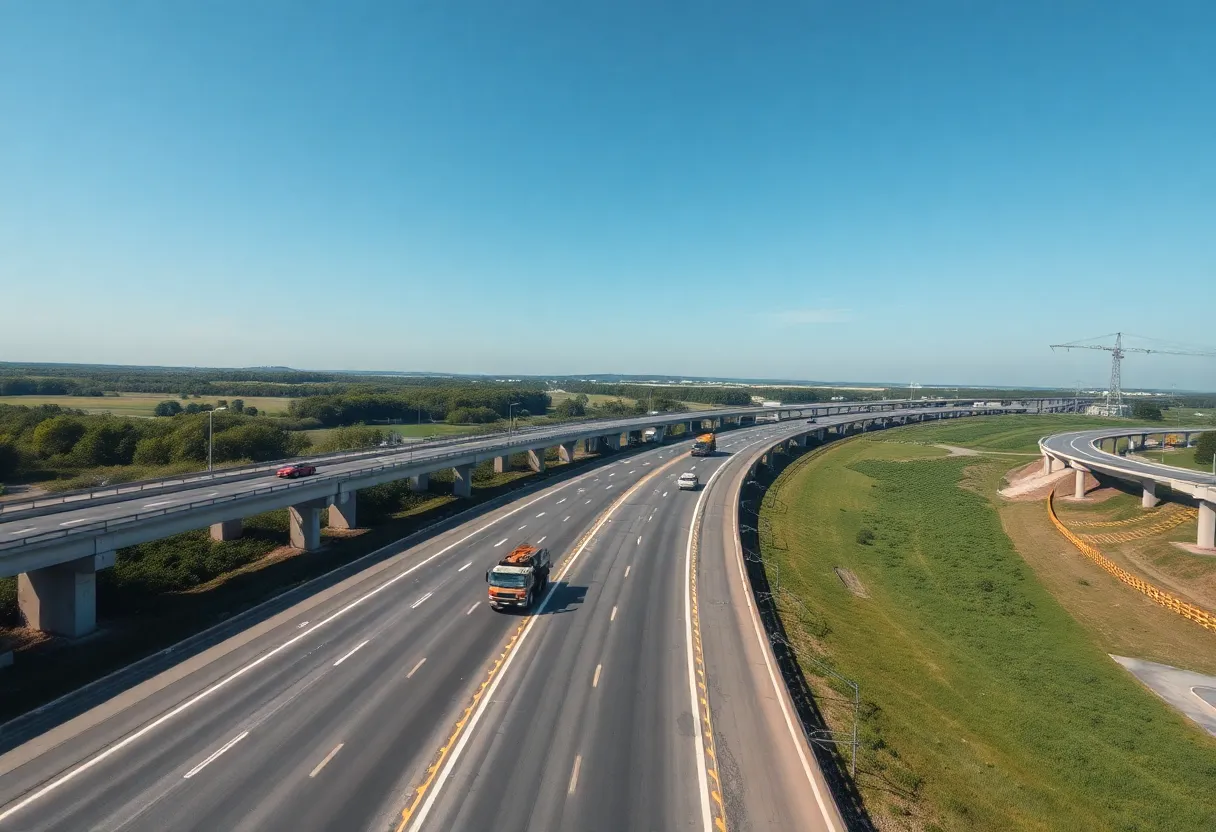 Construction site of Selmon Expressway expansion in Riverview, Florida