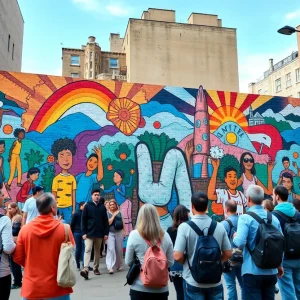 Community members protesting the removal of street murals in St. Petersburg, Florida
