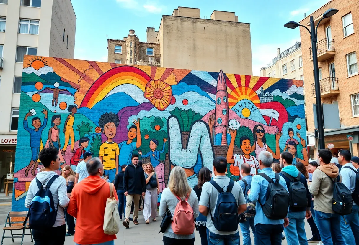 Community members protesting the removal of street murals in St. Petersburg, Florida
