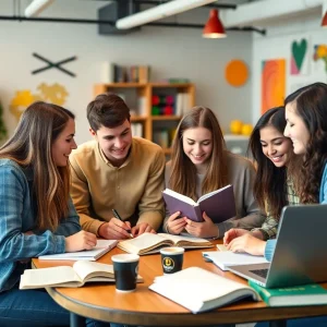College students engaged in study session to combat senioritis