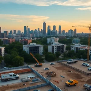 Construction site in Tampa for affordable housing units