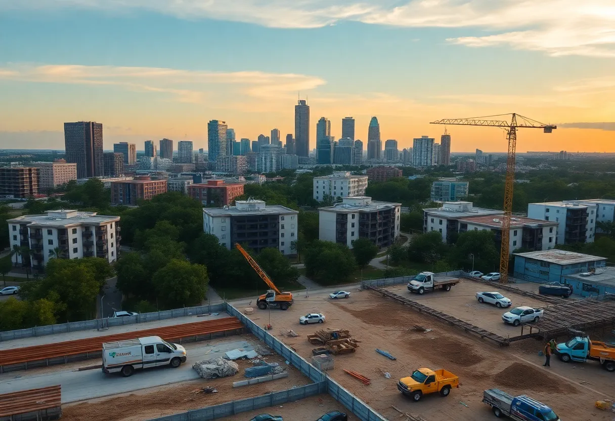 Construction site in Tampa for affordable housing units