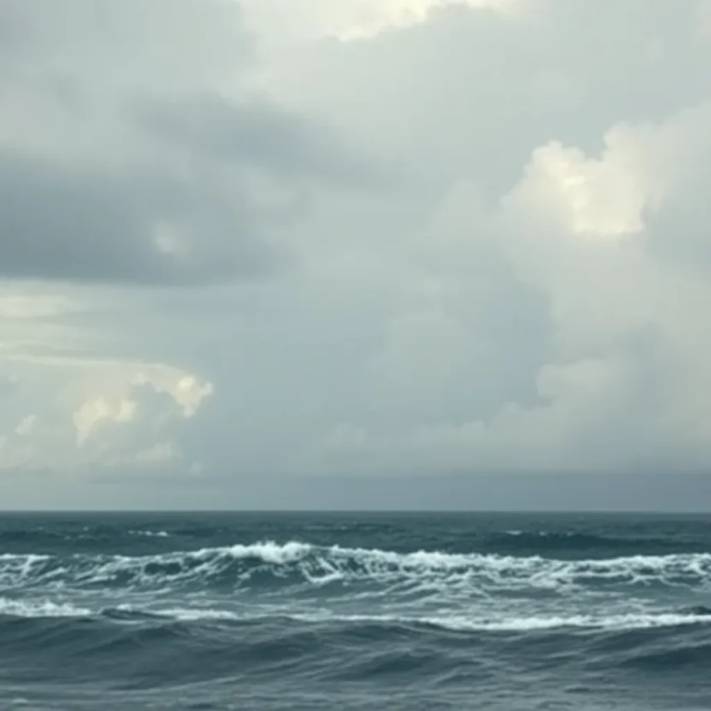 Image of tropical weather wave forming over the ocean