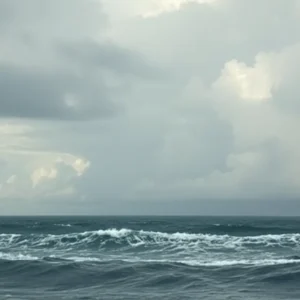 Image of tropical weather wave forming over the ocean