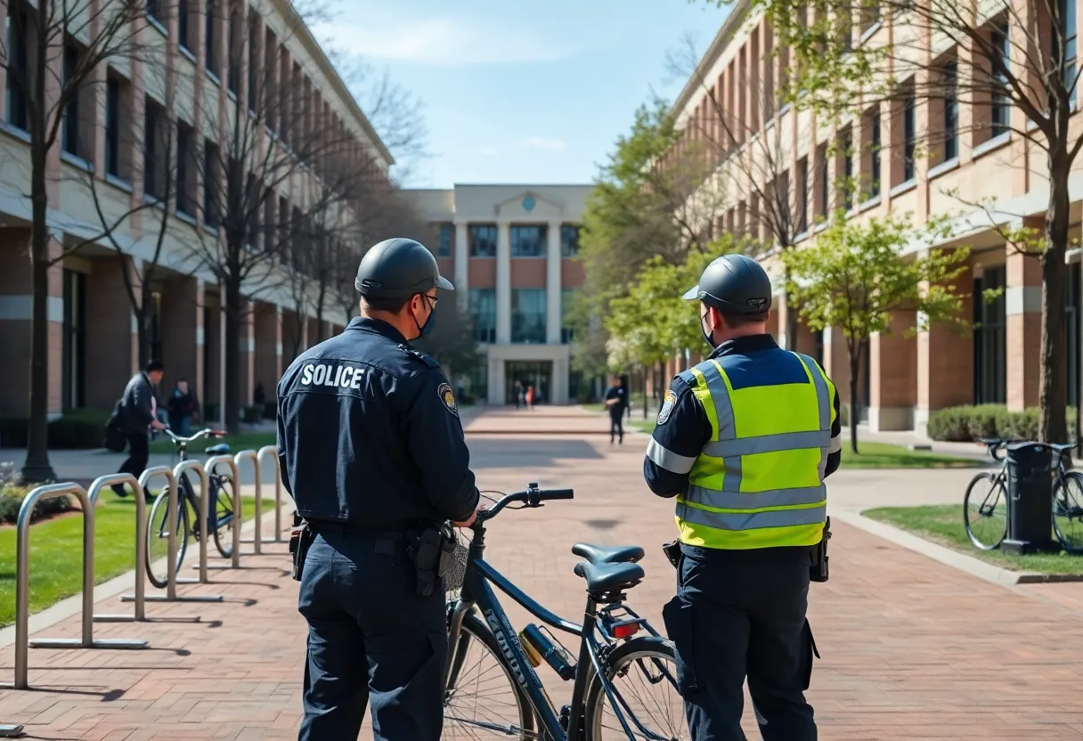 University of South Florida campus with visible safety measures