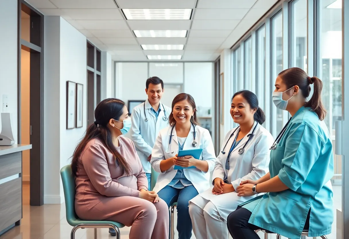 Interior view of the USF Working Bulls Sick Clinic with staff assisting patients.