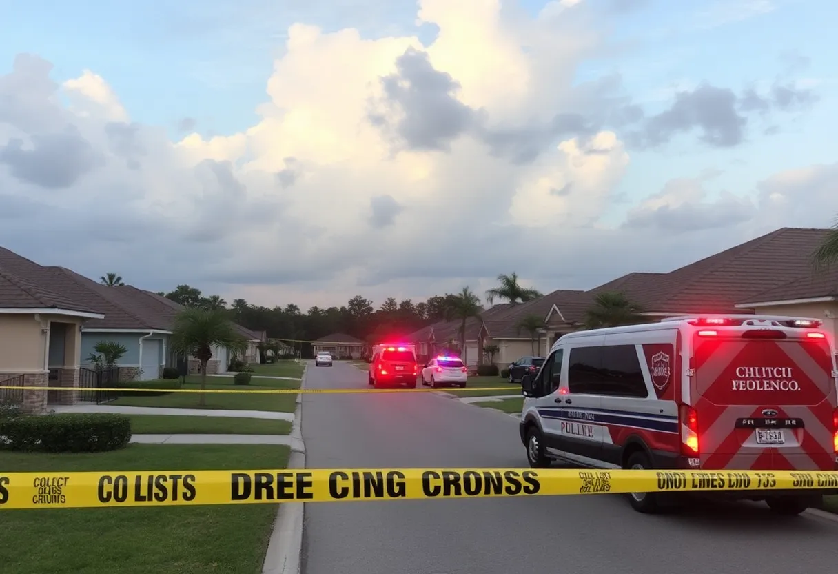 Scene of the Valrico murder-suicide investigation with police presence