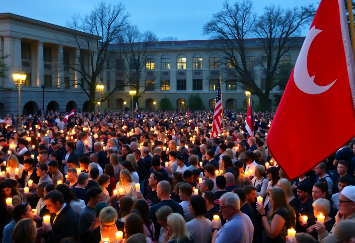 Crowd at USF Candlelight Vigil for Charlie Kirk