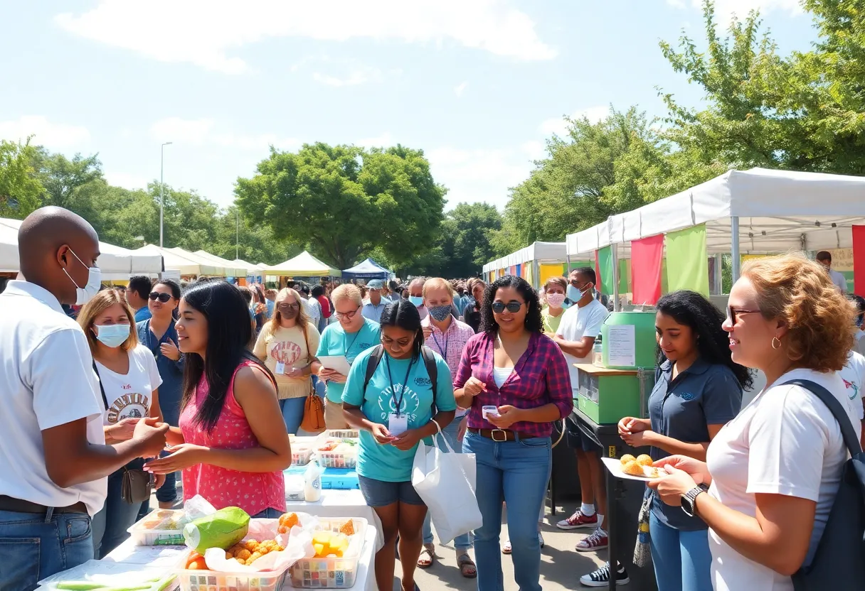 Community members participating in health screenings at the Wimauma Family Health Fest.