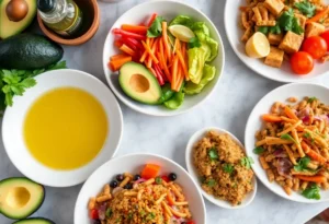 A variety of healthy, colorful Latin-inspired meals prepared for delivery.