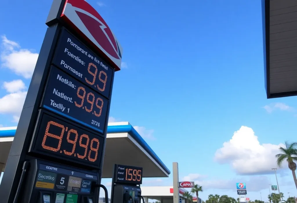 Gas prices displayed at a Florida gas station
