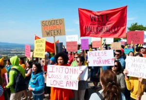 Crowd of Protesters at No Kings Protest