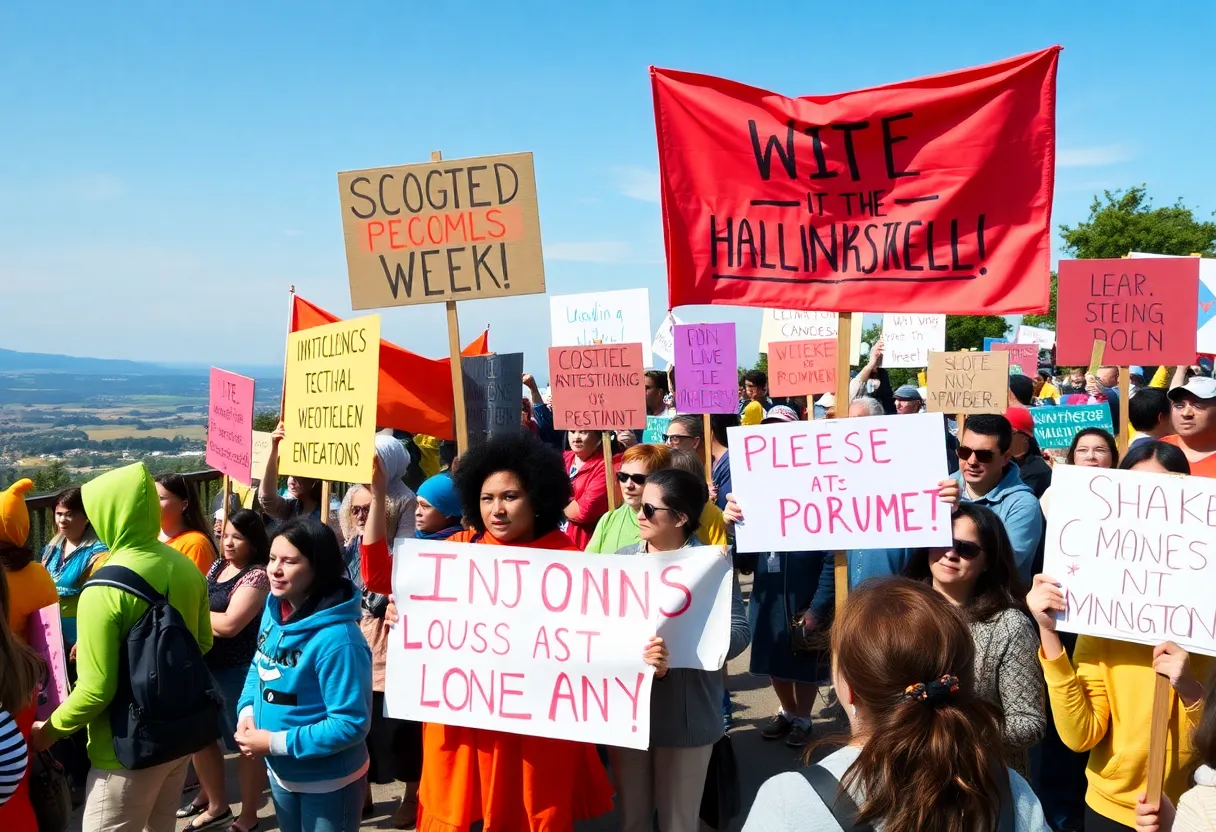 Crowd of Protesters at No Kings Protest