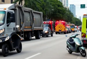 Scooter Collision Scene in Fort Lauderdale
