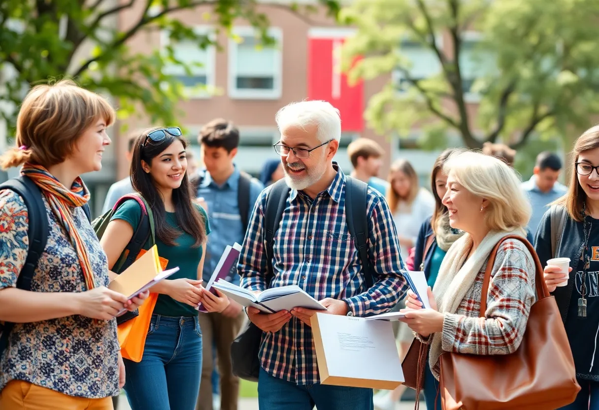 Older adults participating in academic activities at a university