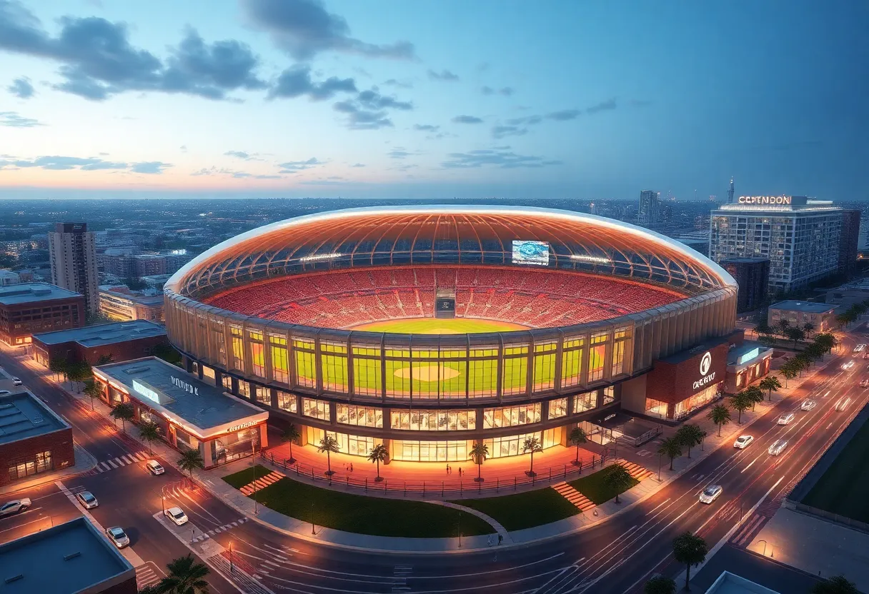 Conceptual design of the new Tampa Bay Rays ballpark and mixed-use development