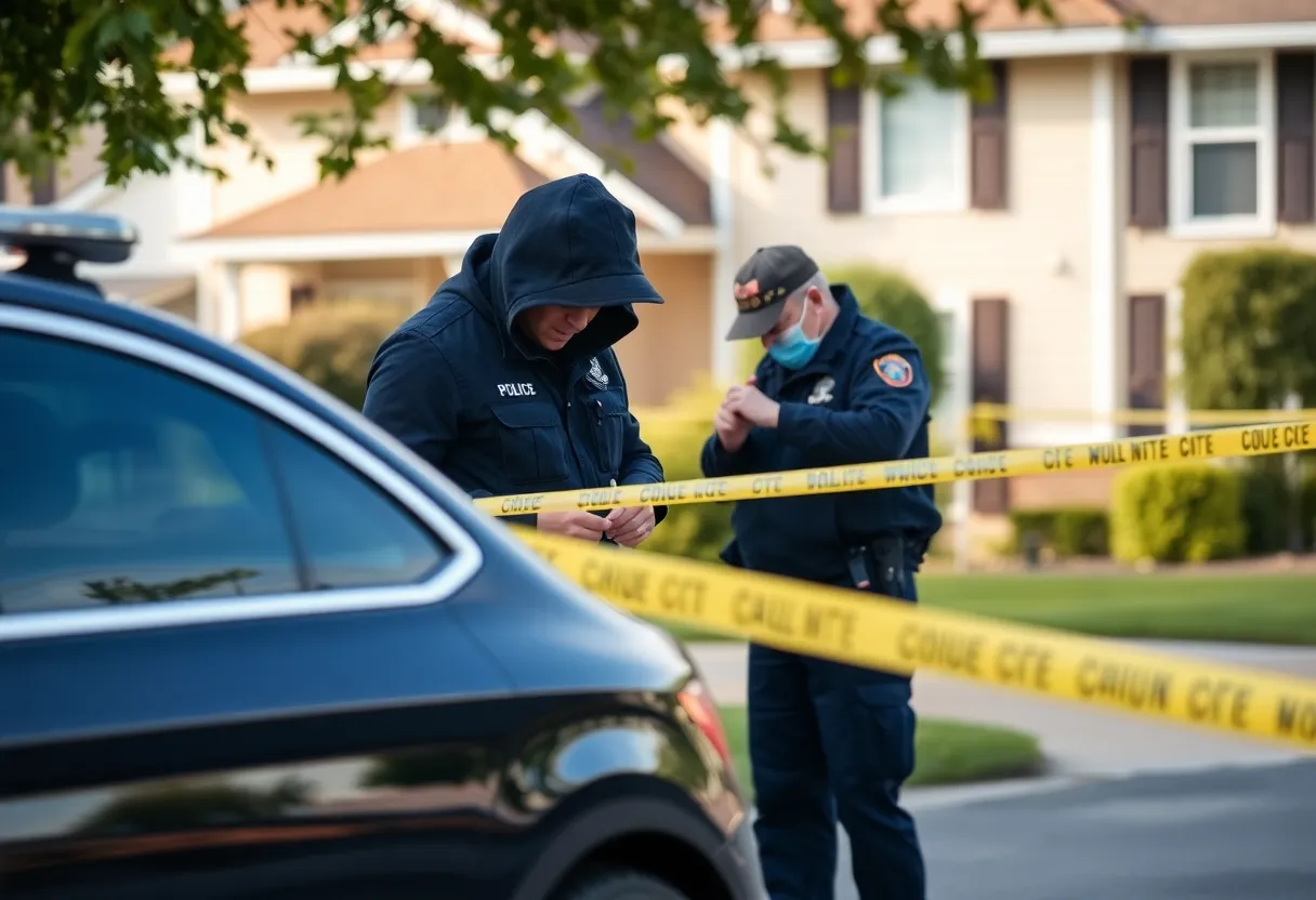 Law enforcement officers investigating a shooting scene in Tampa.