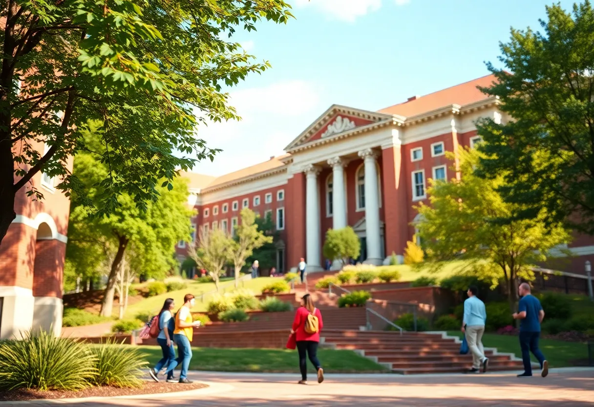 A dynamic university campus representing higher education leadership.