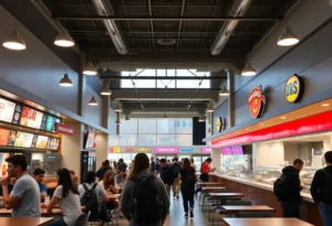USF campus dining area post closure of BurgerFi and Starbucks