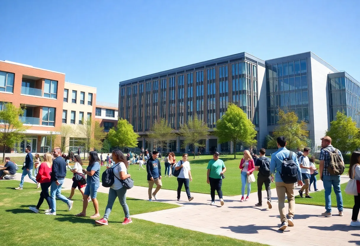 Students enjoying a sunny day on the University of South Florida campus