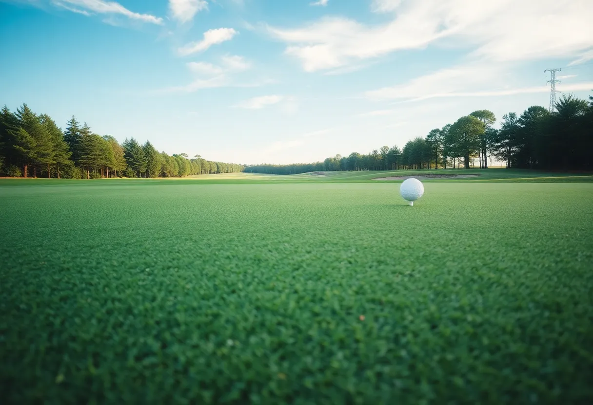 Close up of a beautiful golf course