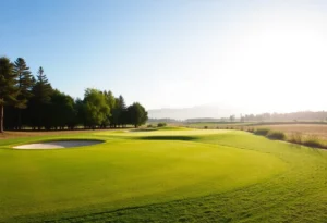 Close up of a beautiful golf course