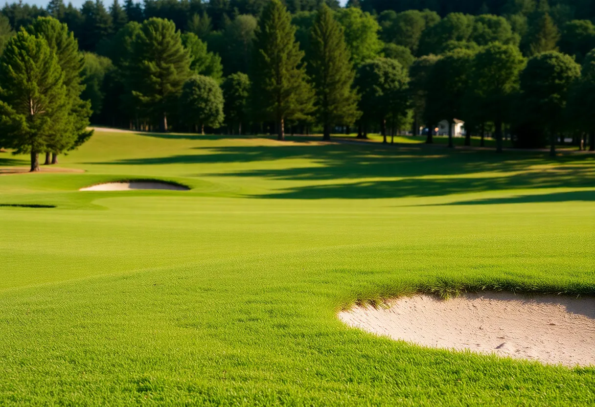 Close up of a beautiful golf course