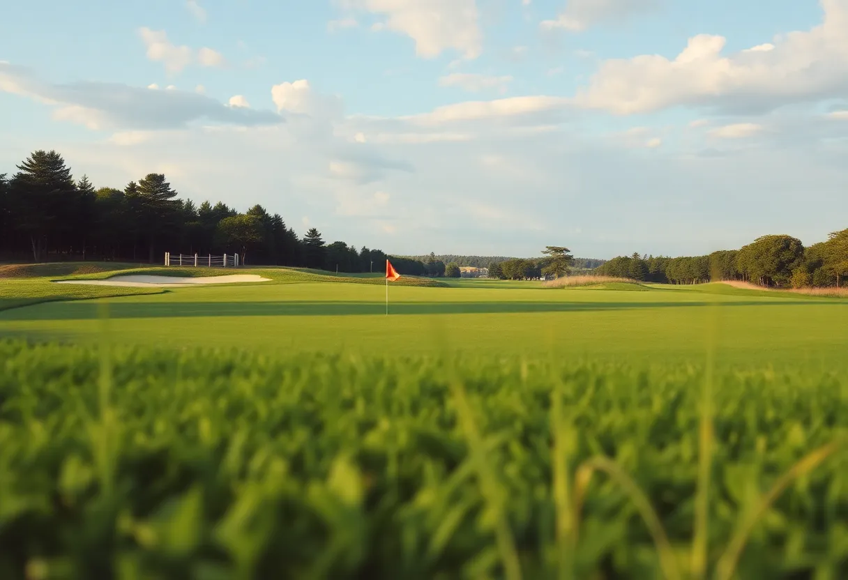 Close up of a beautiful golf course