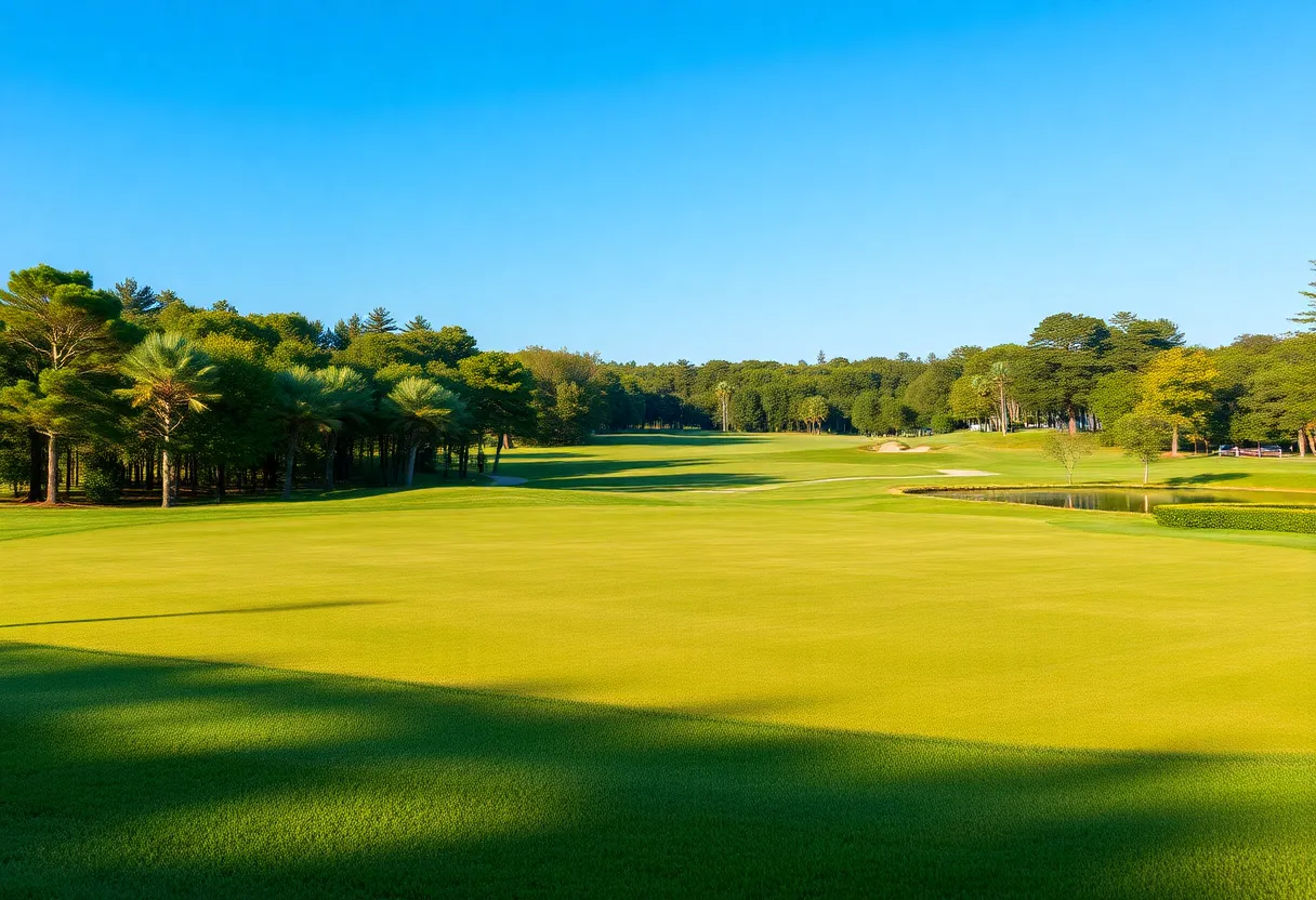 Close up of a beautiful golf course