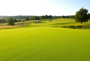 Close up of a beautiful golf course