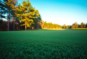 Close-up of a beautiful golf course
