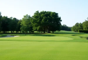 Close up of a beautiful golf course