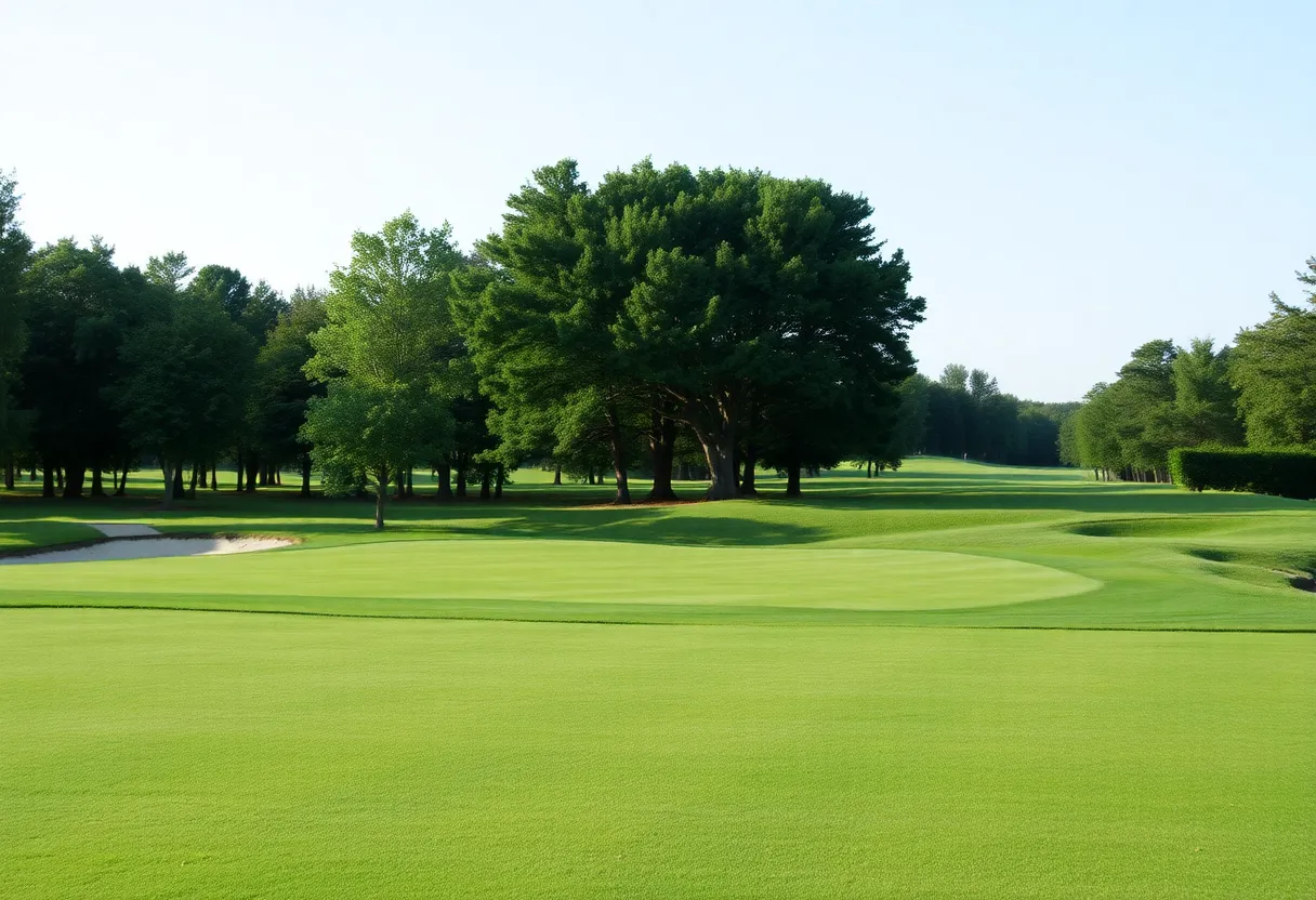 Close up of a beautiful golf course