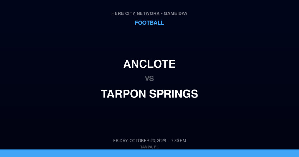 Anclote vs. Tarpon Springs — Football Game Day — Tarpon Springs, FL — Oct 23, 2026