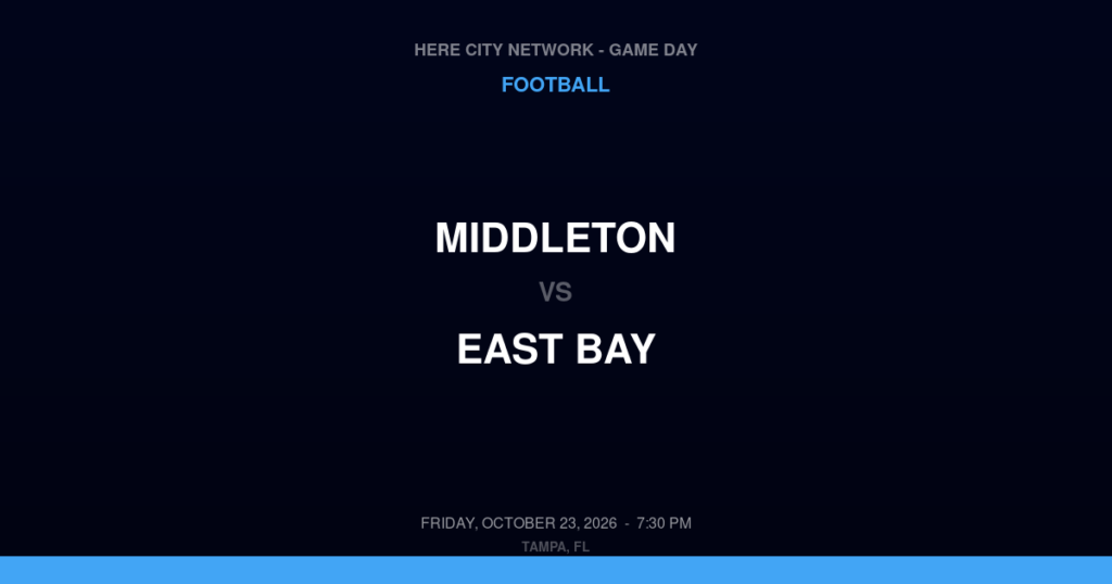 Middleton vs. East Bay — Football Game Day — Gibsonton, FL — Oct 23, 2026
