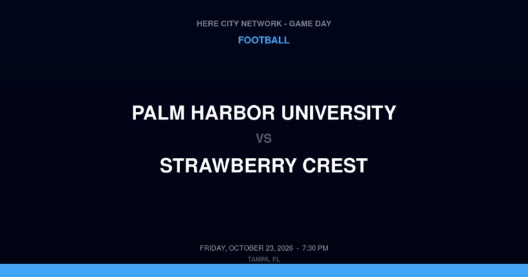 Palm Harbor University vs. Strawberry Crest — Football Game Day — Dover, FL — Oct 23, 2026