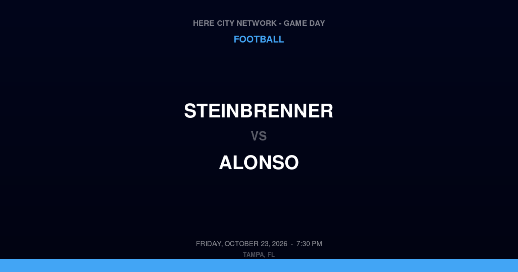 Steinbrenner vs. Alonso — Football Game Day — Tampa, FL — Oct 23, 2026