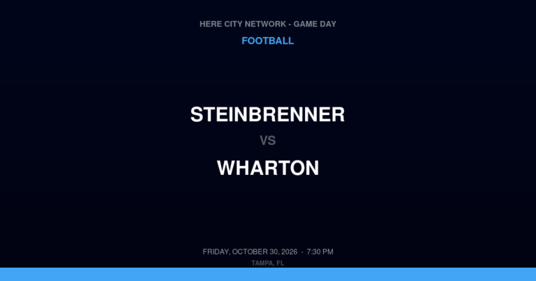 Steinbrenner vs. Wharton — Football Game Day — Tampa, FL — Oct 30, 2026
