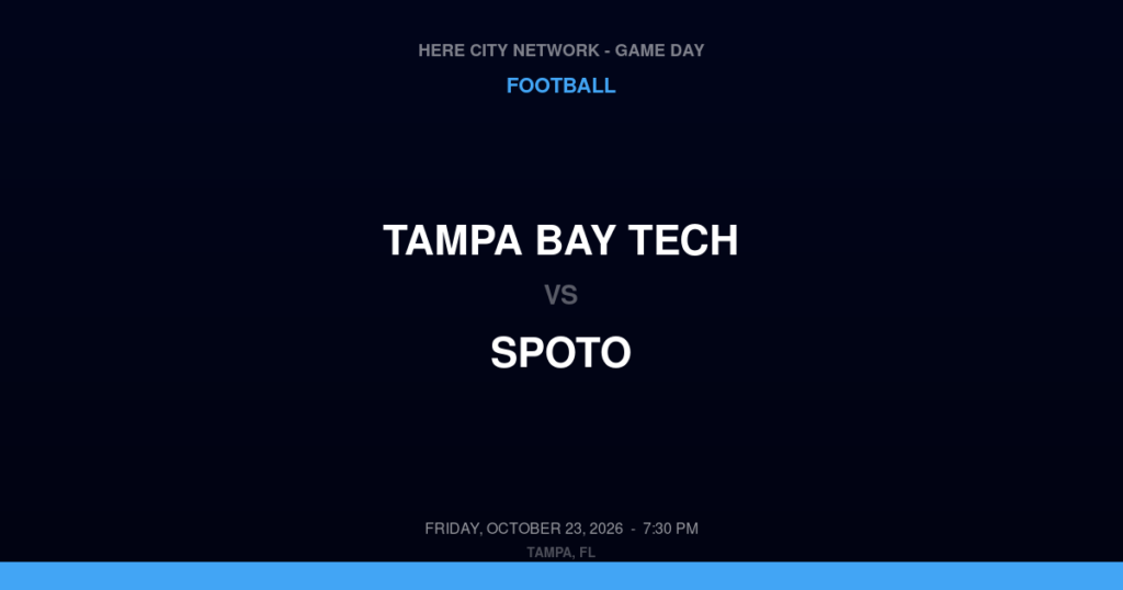 Tampa Bay Tech vs. Spoto — Football Game Day — Riverview, FL — Oct 23, 2026