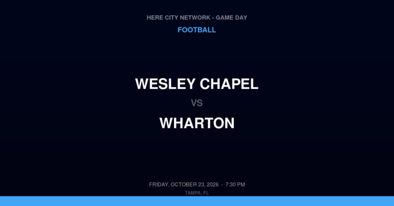Wesley Chapel vs. Wharton — Football Game Day — Tampa, FL — Oct 23, 2026
