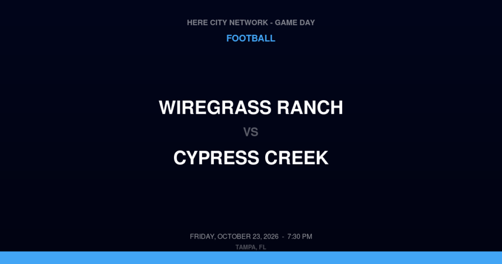 Wiregrass Ranch vs. Cypress Creek — Football Game Day — Wesley Chapel, FL — Oct 23, 2026