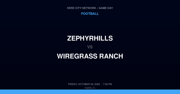 Zephyrhills vs. Wiregrass Ranch — Football Game Day — Wesley Chapel, FL — Oct 30, 2026